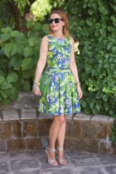 Green leaves and camo heels