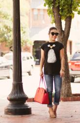 Penguin Tee + Boyfriend Jeans