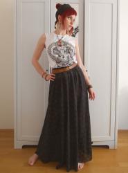 DIY long see-through skirt