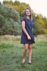 NAVY TEXTURE DRESS