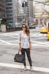 Out of Office | Faux Leather Leggings + Mules