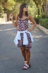 Floral dress and denim jacket