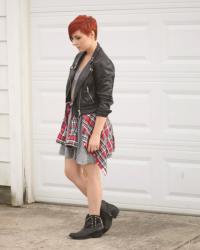 Cute Outfit of the Day: Flannel Shirt and Moto Jacket
