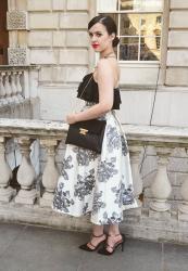 London Fashion Week Day 1 Outfit - Monochrome Florals
