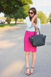 Pink Pencil Skirt