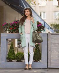 Minty and dusty pink