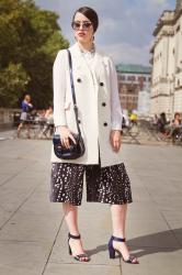 London Fashion Week Day 2 Outfit - Waistcoat & Printed Culottes 