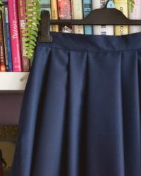 SIY: dark blue midi skirt