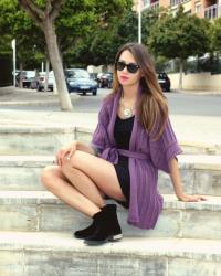 KIMONO: PURPLE KNIT