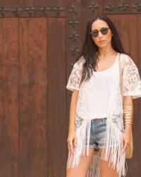 Fringed Lace Kimono 