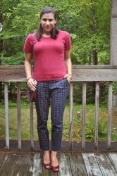 {outfit} Printed Pants and Cashmere