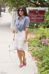 White lace skirt