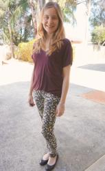 Good and Bad: Wine Tee, Printed Skinny Jeans | Stripes, Owl Print and Maxi Skirt
