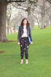 Bloggersclub OOTD | Floral Pants and Leather