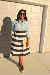 Retro Striped Skirt 