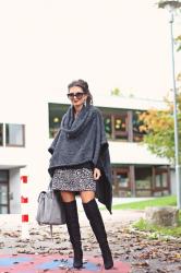 autumn outfit with a poncho & Kocca giveaway