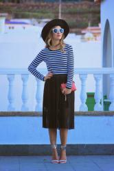 Falda midi plisada - Pleated midi skirt