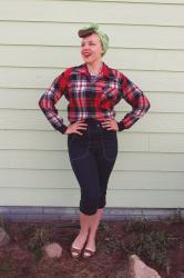 Outfit: Plaid, Capris, and Monopoly.