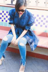 Organza Trench Coat Over Jeans