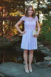 Wedding Guest Look: Lavender Lace Dress