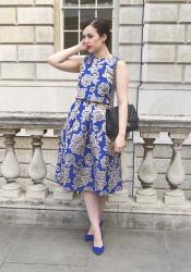 London Fashion Week Day 4 - Blue & Gold Floral Print Co-ord / YouTube Lookbook