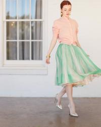 50s Skirt + Cashmere Sweater