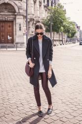 H&M GREY LAPEL COAT