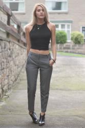 GREY SMART TROUSERS