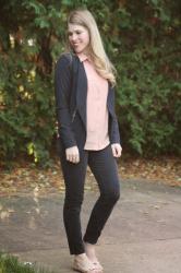 Tuxedo Jacket and Blush Blouse