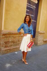 white and denim