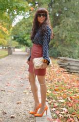 Red Leather Skirt 