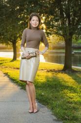 Capuccino | Pencil Leather Skirt Two Ways