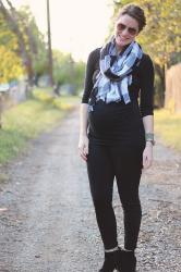 Maternity Style: All Black and a Little Plaid