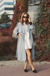 Blue trench coat