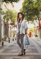 BLUE KIMONO WITH BIRDS