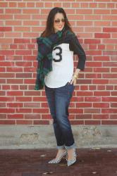 J.Crew Falsetto Pumps & Football Tee