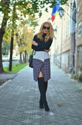 Check print skirt