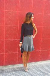 gray skirt