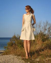 Cream dress with unusual pockets