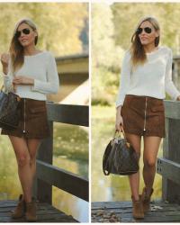 Camel skirt.