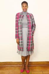 Long Tall Sally Collarless Check Coat