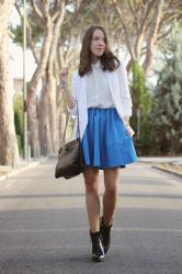 Blue skirt...