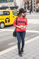 Casual Weekend | Paris Sweatshirt + Black Accessories 