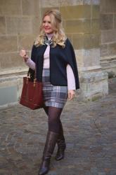 plaid bandage Orsay  skirt