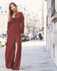 La longue robe burgundy