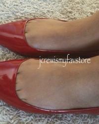 J. Crew Harper Patent Flats in Moroccan Red