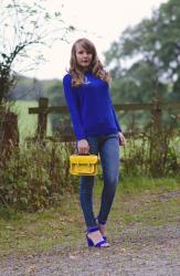 Cobalt Blue And Raw Denim Hems