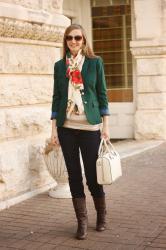 Green Blazer and Kate Spade