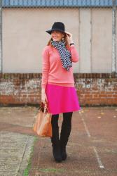 A Dress as a Skirt | Bold Winter Brights With Black Accessories
