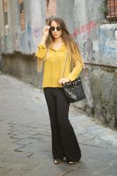 Colori autunnali: idea outfit giallo senape